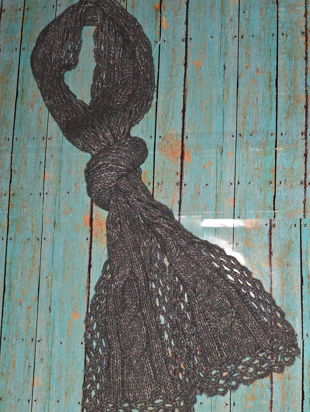 New York & Company | Women | Charcoal  |Cable Knit Scarf | 6.5x 76inches